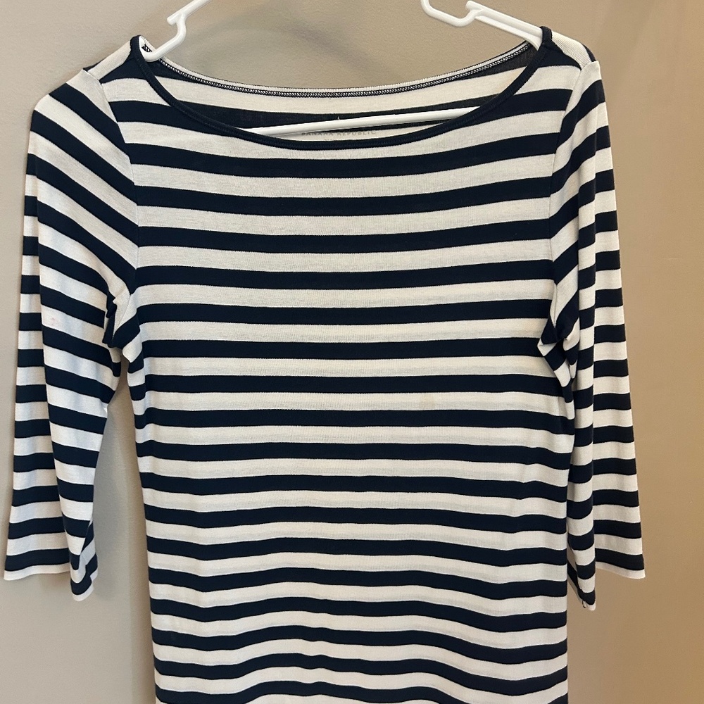 Banana Republic Cotton Striped Breton Boatneck Top XS